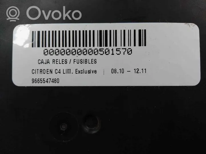 Citroen C4 II Ramka / Moduł bezpieczników 9665547480