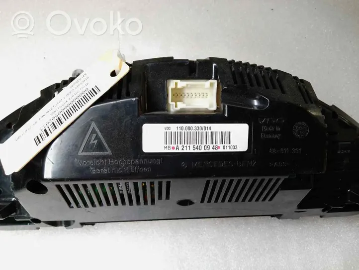 Mercedes-Benz E W211 Tachimetro (quadro strumenti) A2115400948