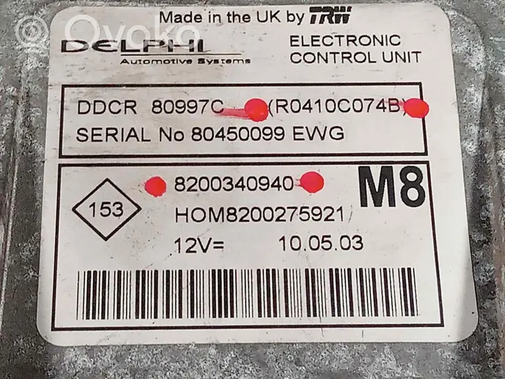 Nissan Micra Sterownik / Moduł ECU 8200340940