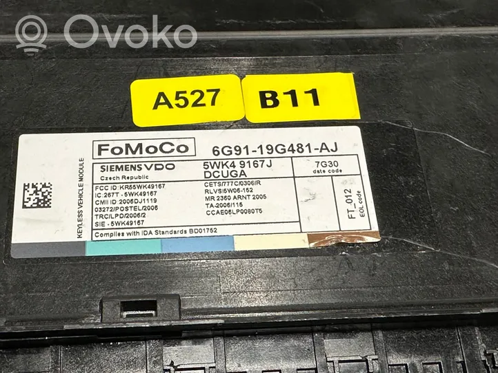 Volvo XC70 Keyless (KESSY) go control unit/module 6G9119G481AJ