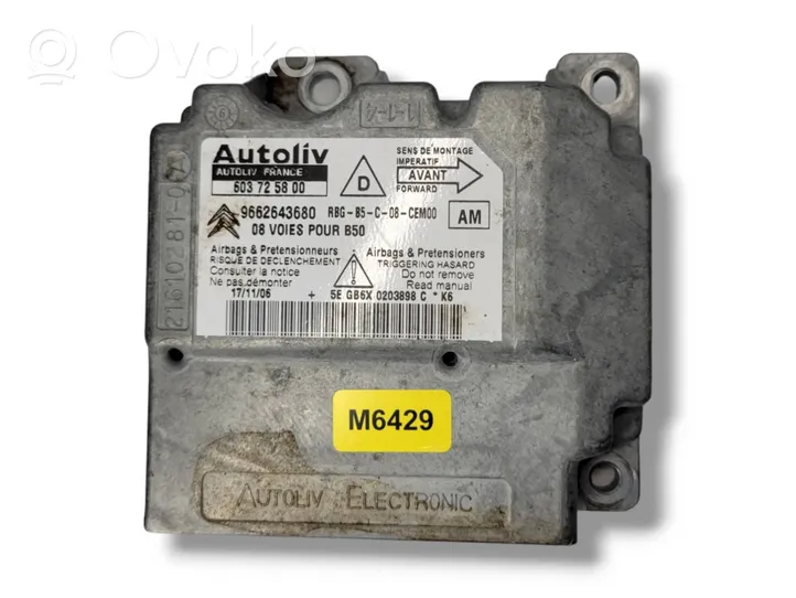 Citroen C4 I Airbag control unit/module 9662643680