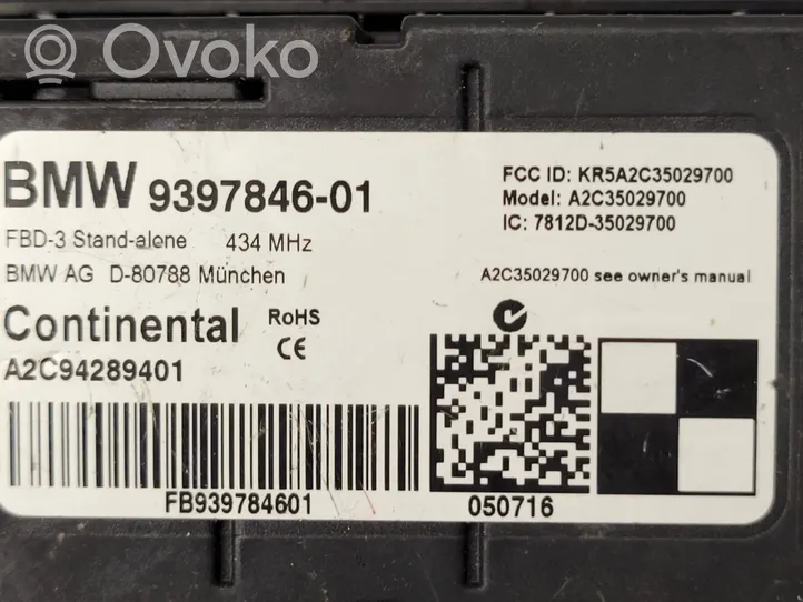 BMW 4 F32 F33 Module unité de contrôle d'antenne 939784601