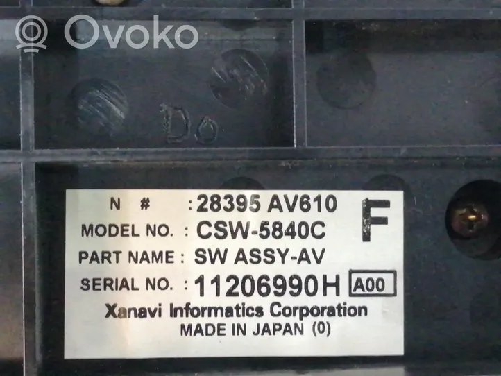 Nissan Primera Monikäyttöinen ohjauskytkin/nuppi 28395AV610