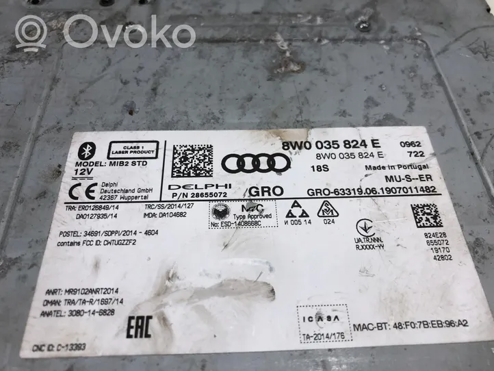 Audi A4 S4 B9 8W Virta-avainkortin lukija 8W0035824E