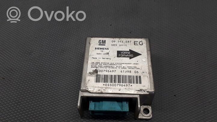 Opel Combo B Module de contrôle airbag 09114587