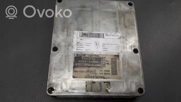 Toyota Yaris Unité de commande, module ECU de moteur 89661-52092