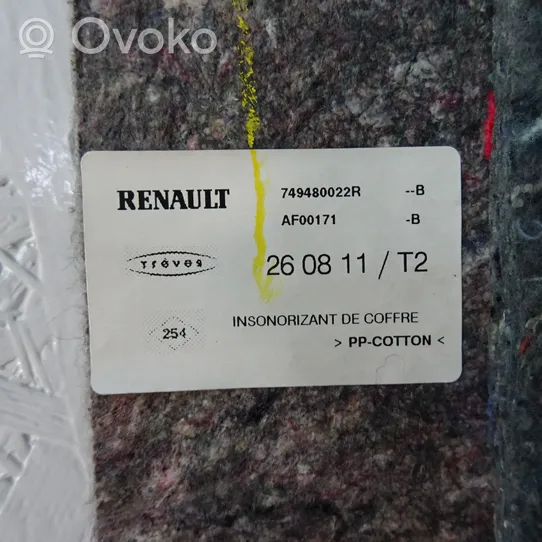 Renault Megane III Priekinis salono kilimas 749480022R