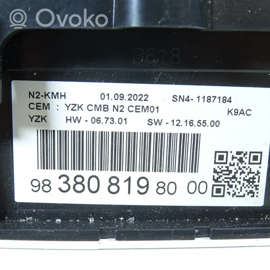 Toyota Proace Compteur de vitesse tableau de bord 9838081980