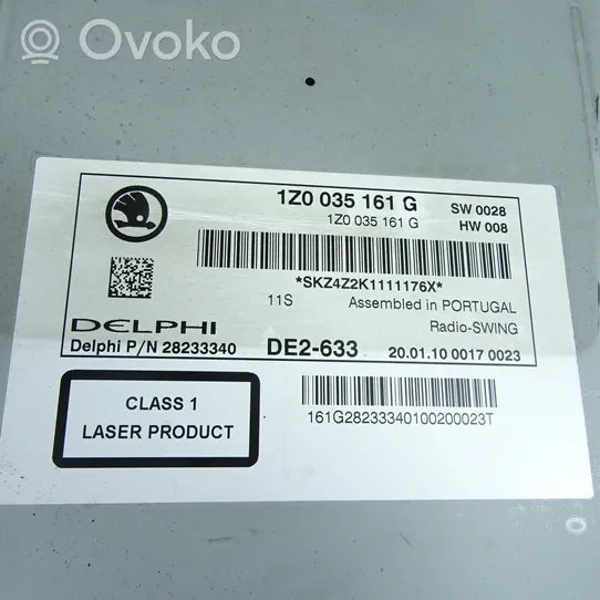 Skoda Octavia Mk2 (1Z) Panel / Radioodtwarzacz CD/DVD/GPS 1Z0035161G
