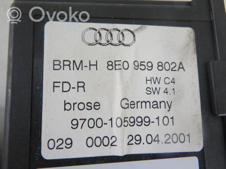 Audi A4 S4 B6 8E 8H Moteur de lève-vitre de porte avant 