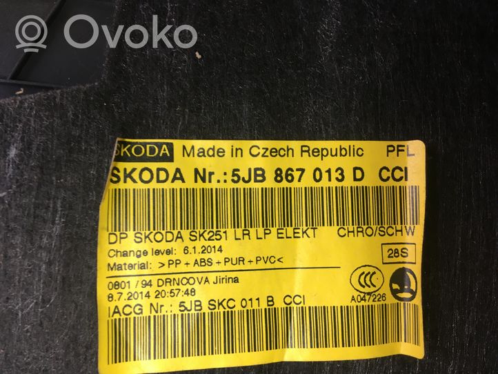 Skoda Rapid (NH) Garniture de panneau carte de porte avant 5JB867011