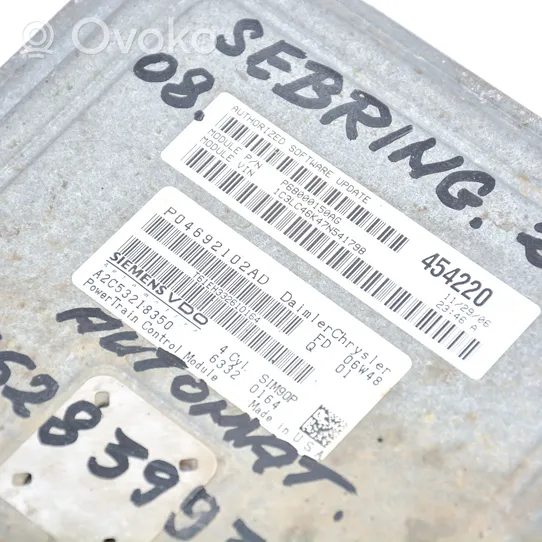 Chrysler Sebring (JS) Kit centralina motore ECU e serratura P68000150AG