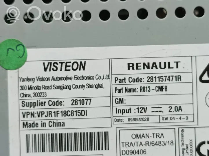 Renault Clio V Panel / Radioodtwarzacz CD/DVD/GPS 281157471R