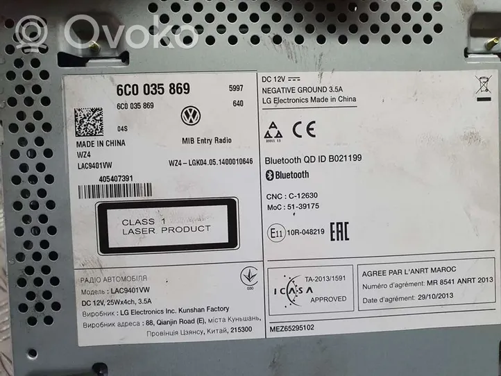 Volkswagen Polo V 6R Unità principale autoradio/CD/DVD/GPS 6C0035869
