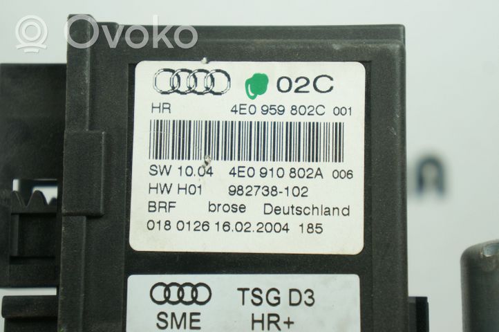 Audi A8 S8 D3 4E Moteur de lève-vitre de porte arrière 4E0910802A