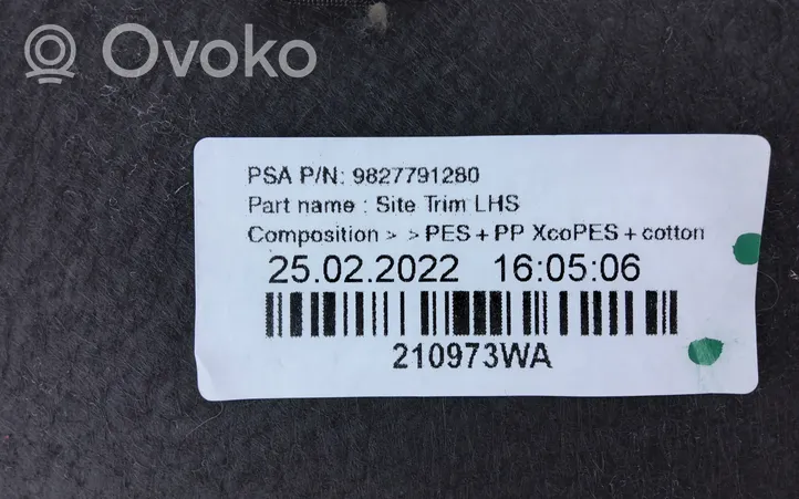 Peugeot 208 Boczek / Tapicerka / bagażnika 9827791280