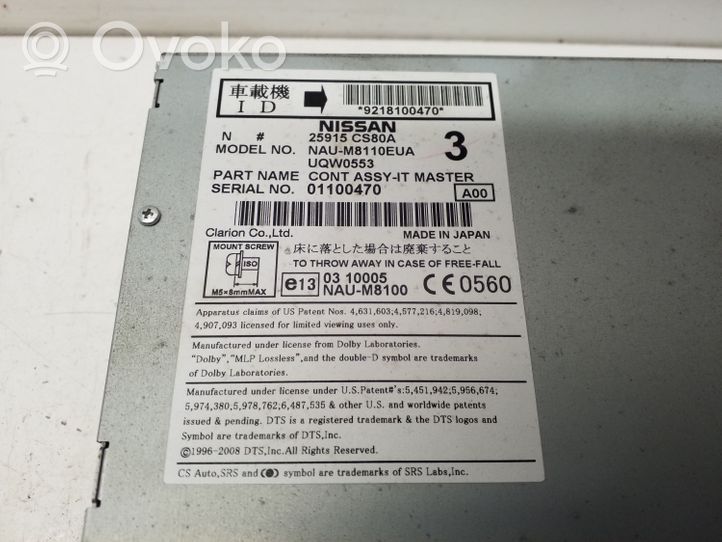 Nissan X-Trail T31 Unité principale radio / CD / DVD / GPS 