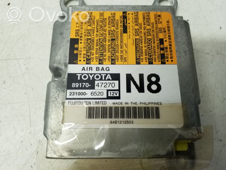 Toyota Prius+ (ZVW40) Turvatyynyn ohjainlaite/moduuli 8917047270