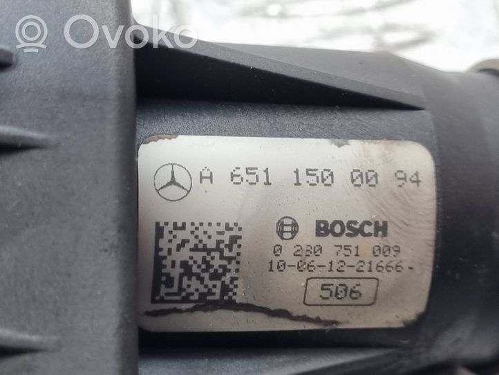 Mercedes-Benz C W204 Attuatore/motore della valvola del collettore di aspirazione A6511500094