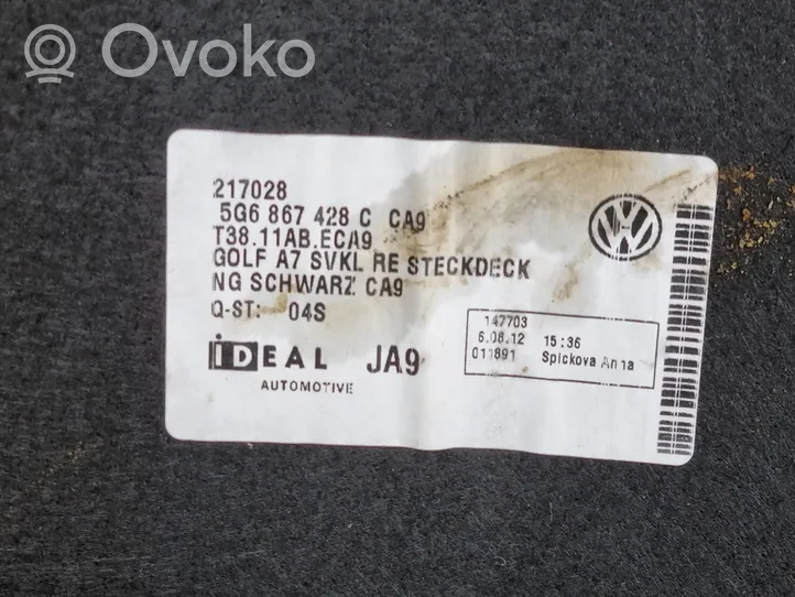 Volkswagen Golf VII Rivestimento pannello laterale del bagagliaio/baule 5G6867428C