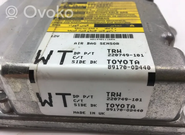 Toyota Yaris Turvatyynyn ohjainlaite/moduuli 220749-101