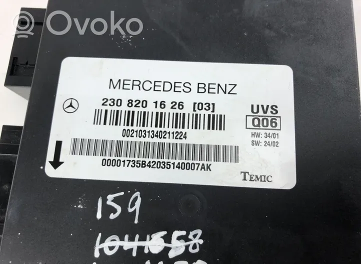 Mercedes-Benz SL R230 Kattoikkunan ohjainlaite/moduuli A2308205526