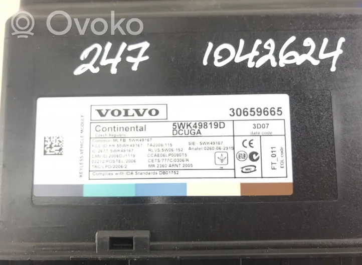 Volvo XC60 Avaimettoman käytön ohjainlaite/moduuli 5WK49167M