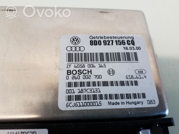 Volkswagen PASSAT B5 Centralina/modulo scatola del cambio 8D0927156CQ