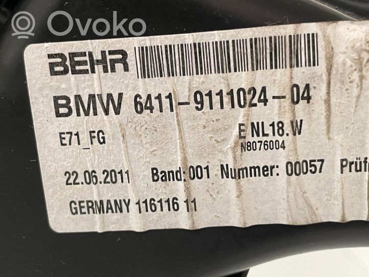 BMW X6 E71 Sisälämmityksen ilmastoinnin korin kokoonpano 6411911102404