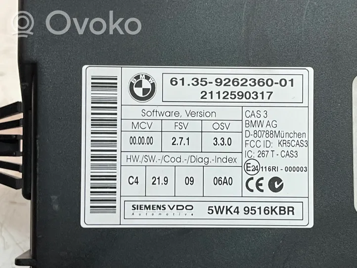 BMW X6 E71 Unité de contrôle module CAS 6135926236001