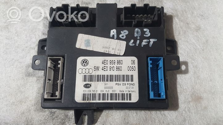 Audi A8 S8 D3 4E Module de commande de siège 4E0959860