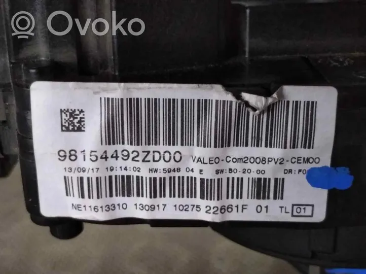 Peugeot 208 Manetka / Przełącznik kierunkowskazów wycieraczek 98154492ZD