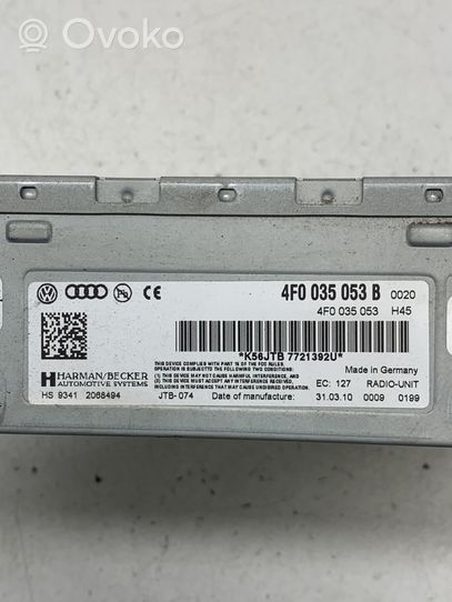 Audi A6 S6 C6 4F Радио/ проигрыватель CD/DVD / навигация 4F0035053B