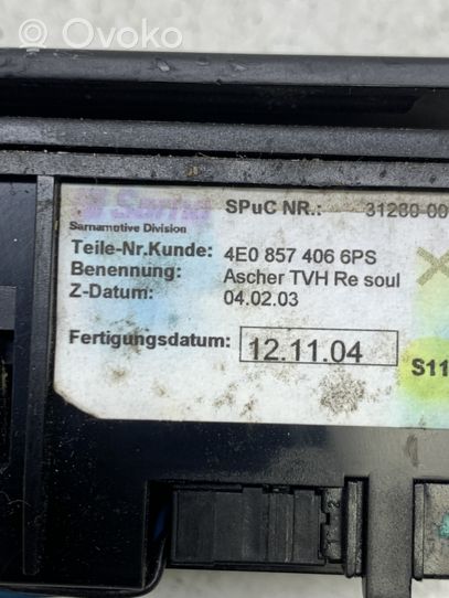 Audi A8 S8 D3 4E Takaoven tuhkakuppi 4E0857406