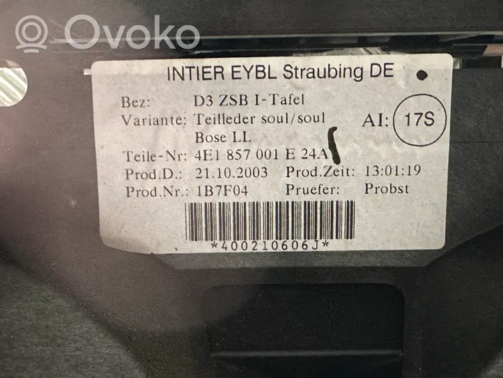 Audi A8 S8 D3 4E Deska rozdzielcza 4E1857001E