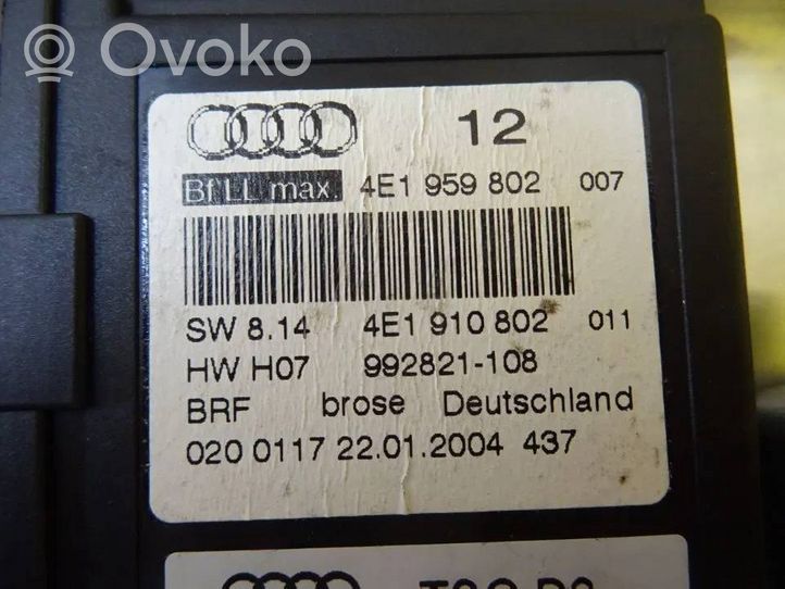 Audi A8 S8 D3 4E Elektryczny podnośnik szyby drzwi przednich 4E1959802