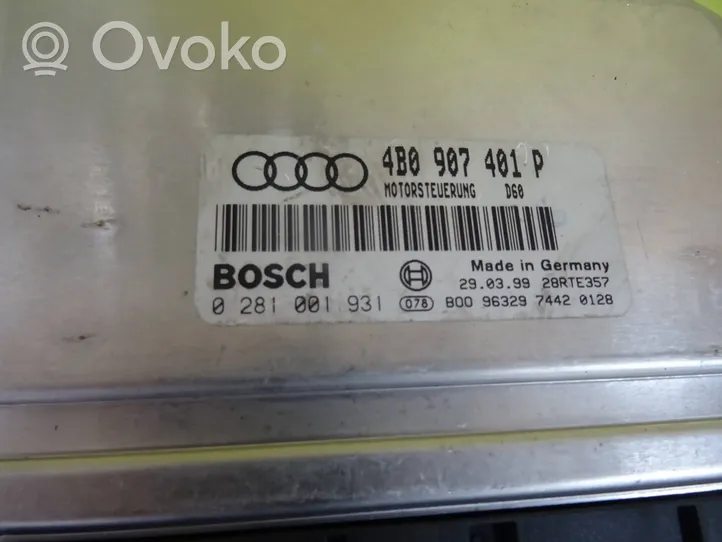 Audi A6 S6 C5 4B Moottorin ohjainlaite/moduuli 4B0907401P