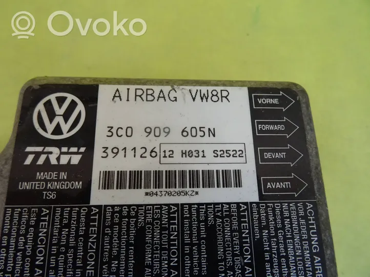 Volkswagen PASSAT B6 Turvatyynyn ohjainlaite/moduuli 3C0909605N