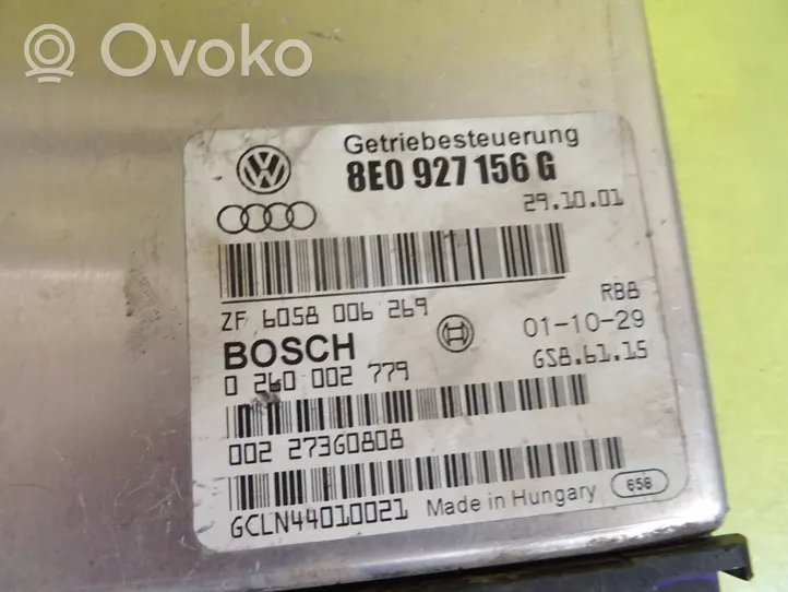 Audi A4 S4 B6 8E 8H Sterownik / Moduł skrzyni biegów 8E0927156G