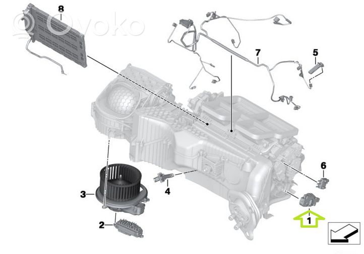 BMW 3 F30 F35 F31 Moteur / actionneur de volet de climatisation 9321034