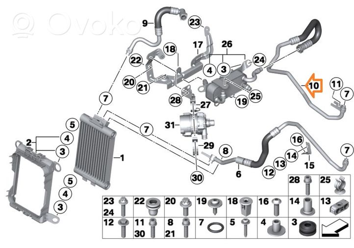 BMW M2 F87 Tuyau de liquide de refroidissement moteur 7639644