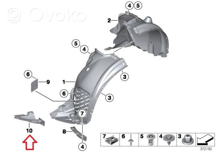 BMW X4 F26 Rivestimento paraspruzzi passaruota anteriore 7354678