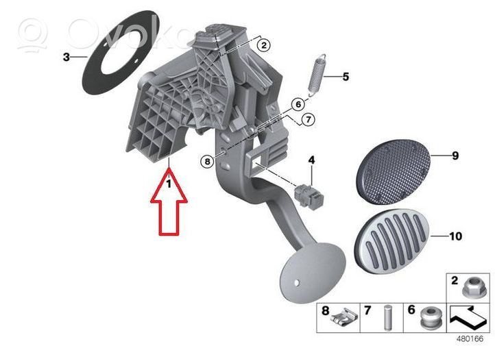 Mini One - Cooper F56 F55 Pédale de frein 35006854629	