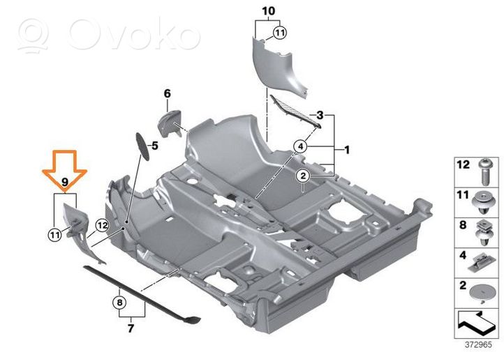 Mini One - Cooper F56 F55 (B) Revêtement de pilier (bas) 7342837