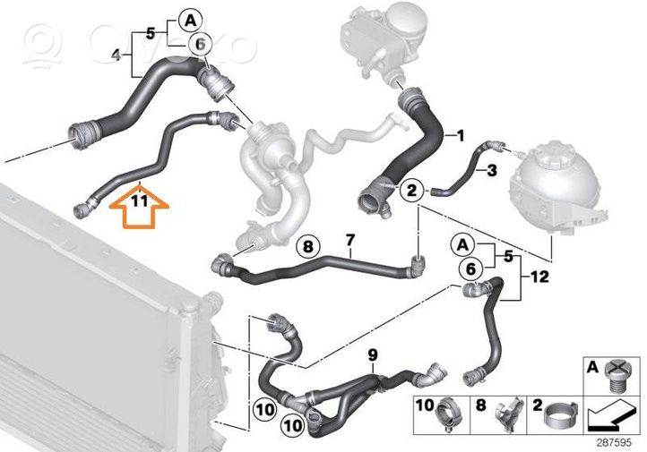 BMW 2 F22 F23 Variklio aušinimo vamzdelis (-ai)/ žarna (-os) 17127596841