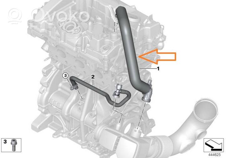 BMW 3 F30 F35 F31 Sfiato/tubo di sfiato/tubo flessibile 