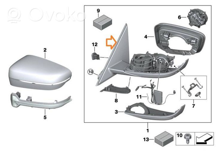 BMW 3 G20 G21 Elektryczne lusterko boczne drzwi przednich 8498204