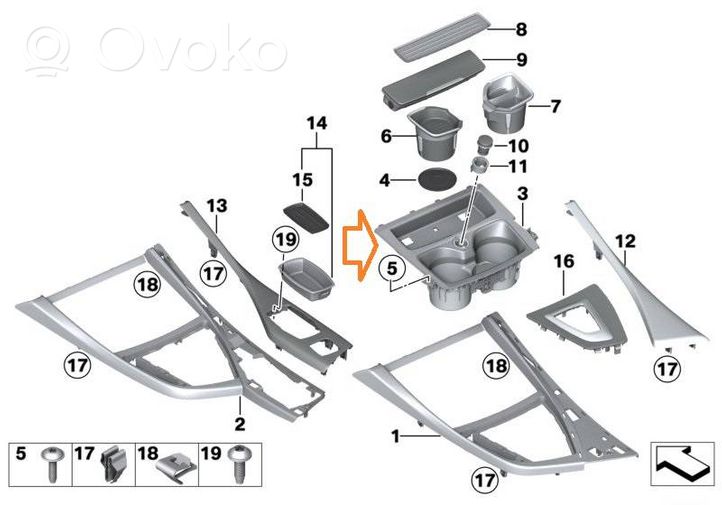 BMW M2 F87 Puodelių laikiklis (priekyje) 51169207321