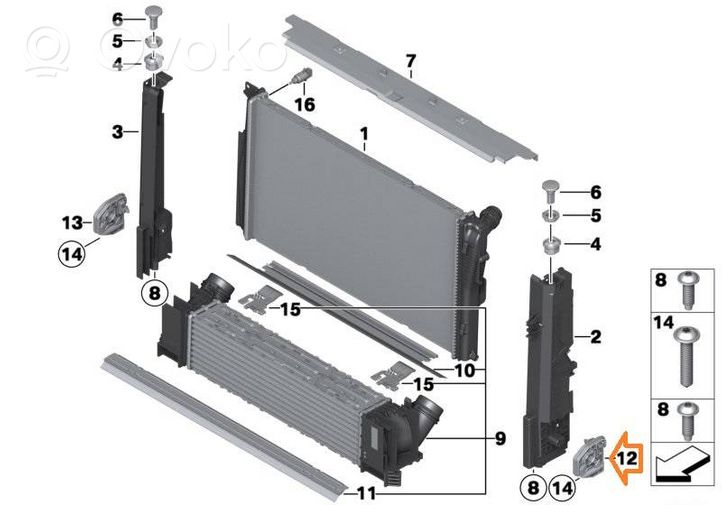 BMW X3 G01 Uchwyt / Mocowanie chłodnicy 8642753