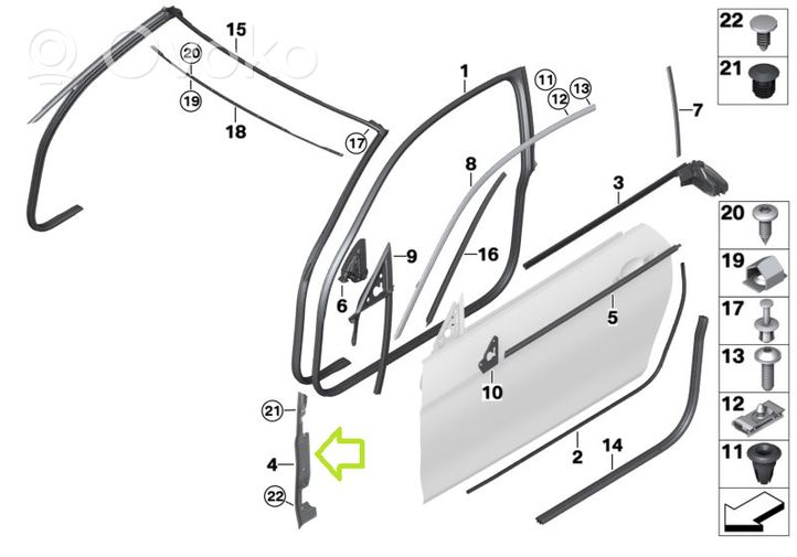 BMW 4 F32 F33 Altro elemento di rivestimento della portiera anteriore 7347702